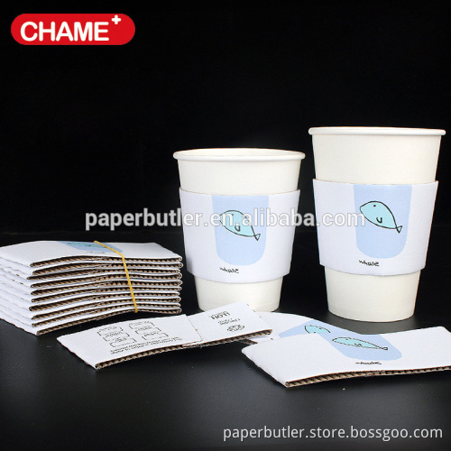 disposable hot coffee paper cup with sleeve